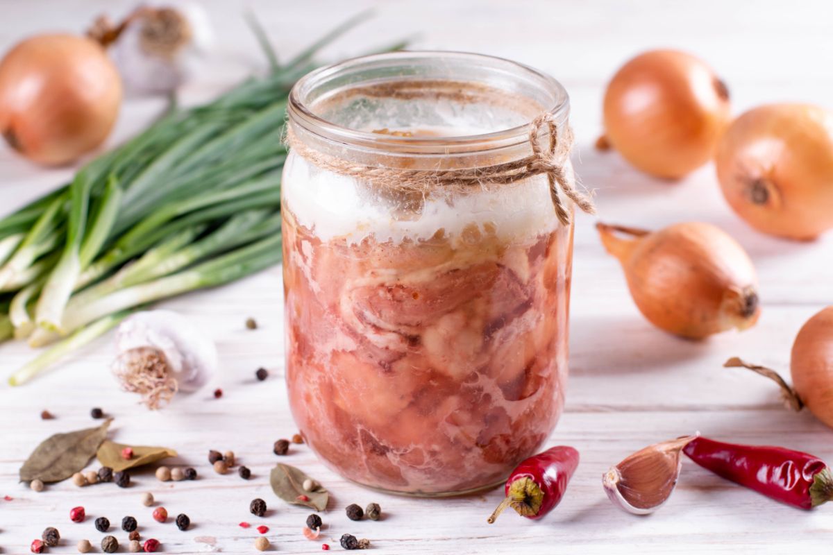 canned pork in a jar