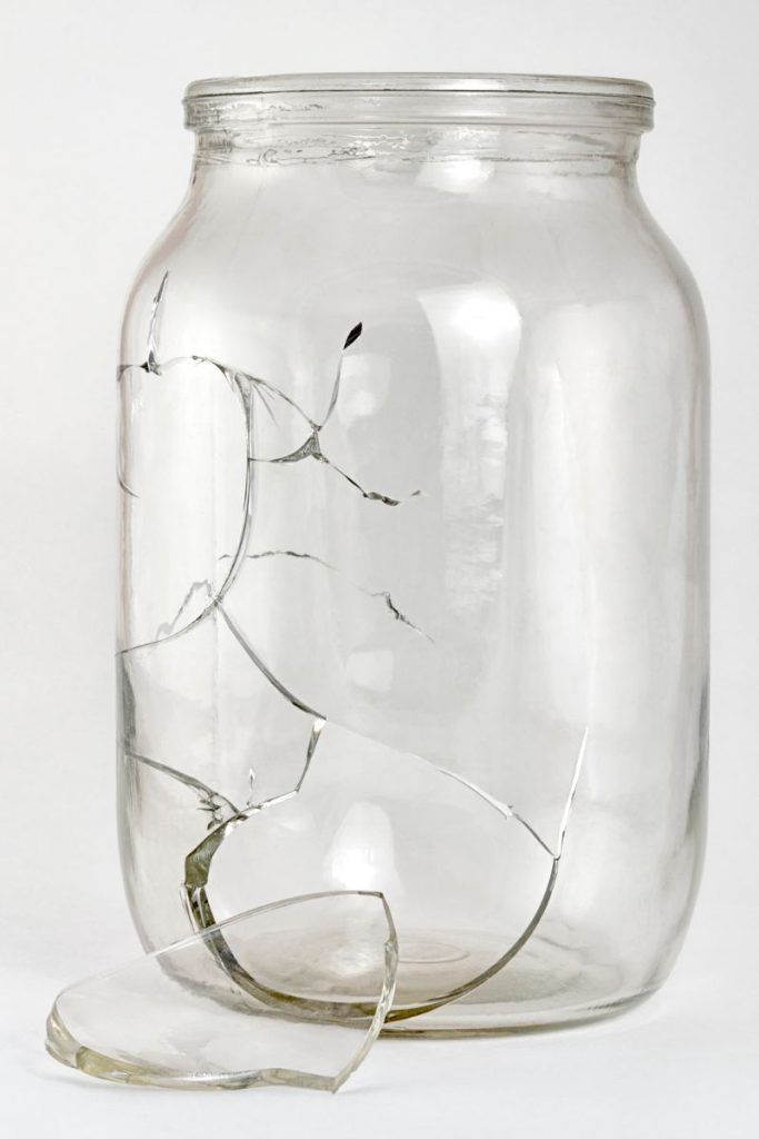 Shattered canning jar