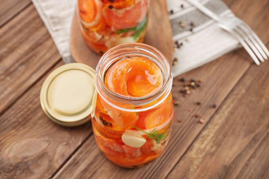 preserved salmon in jars