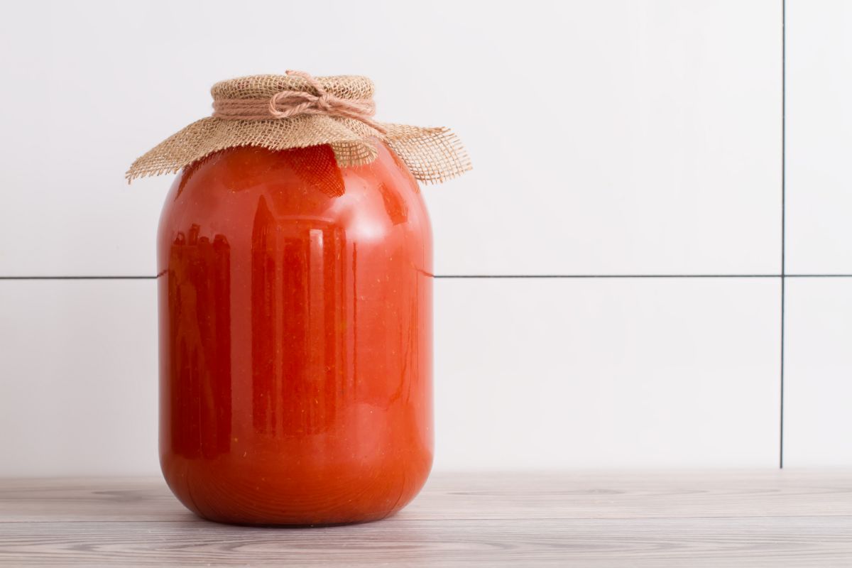 A quart of canned tomato juice