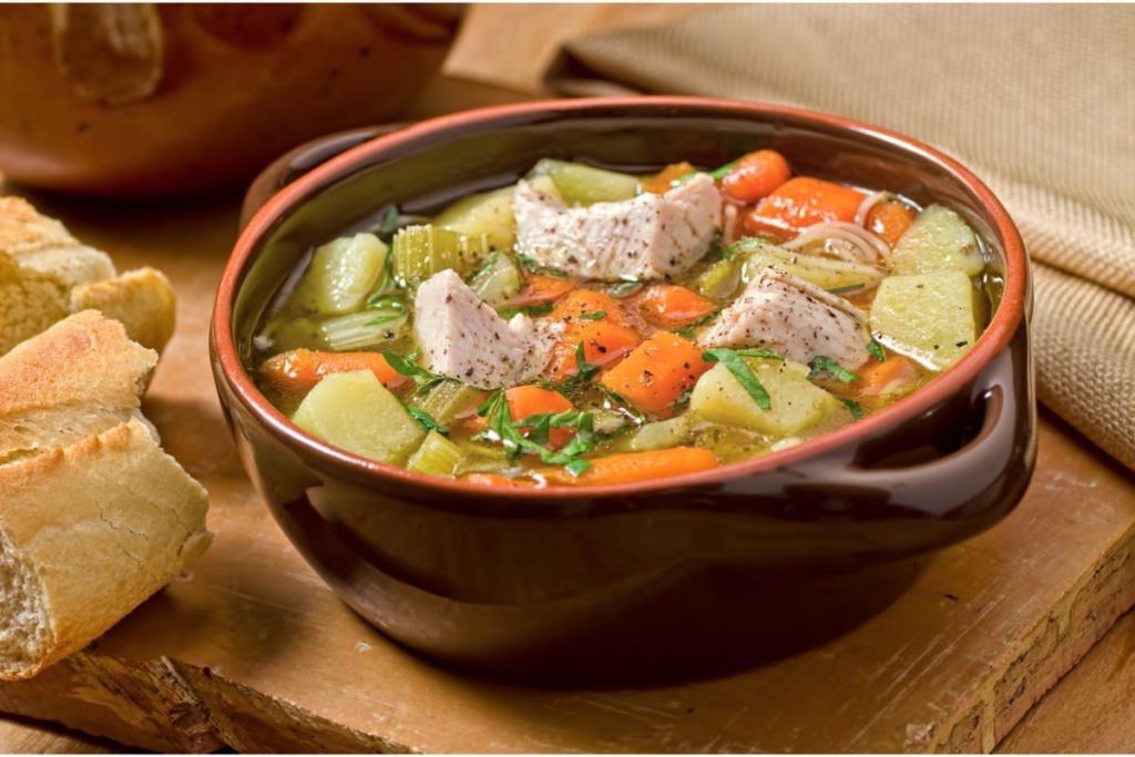 Bowl of turkey soup