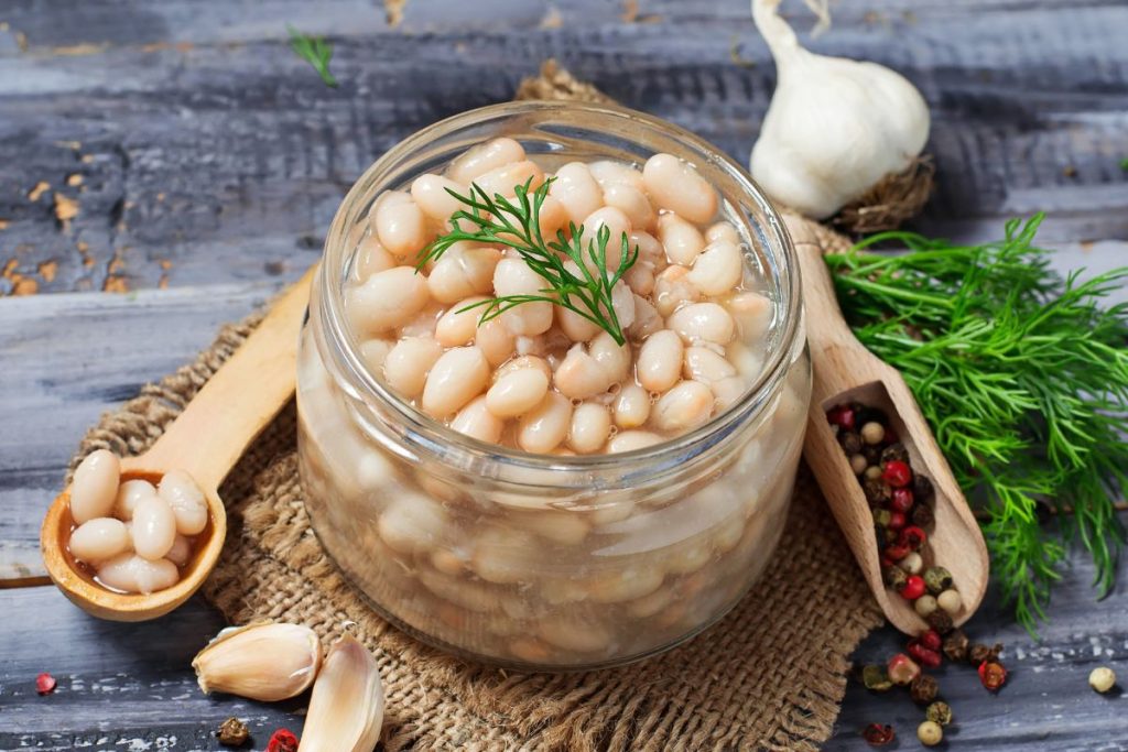 Pickled Lima Beans in a canning jar