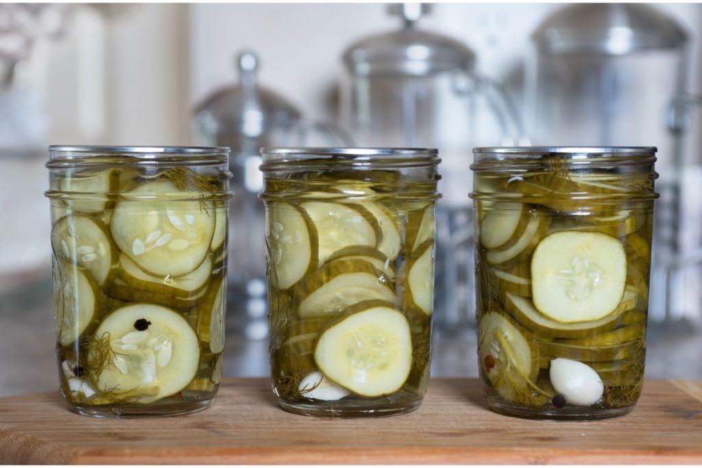 Kosher dill pickles in clear brine