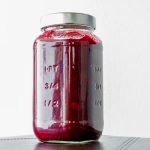 Canned cranberry sauce in home canning jar