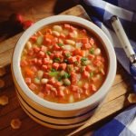 Bowl of chunky ham and bean soup