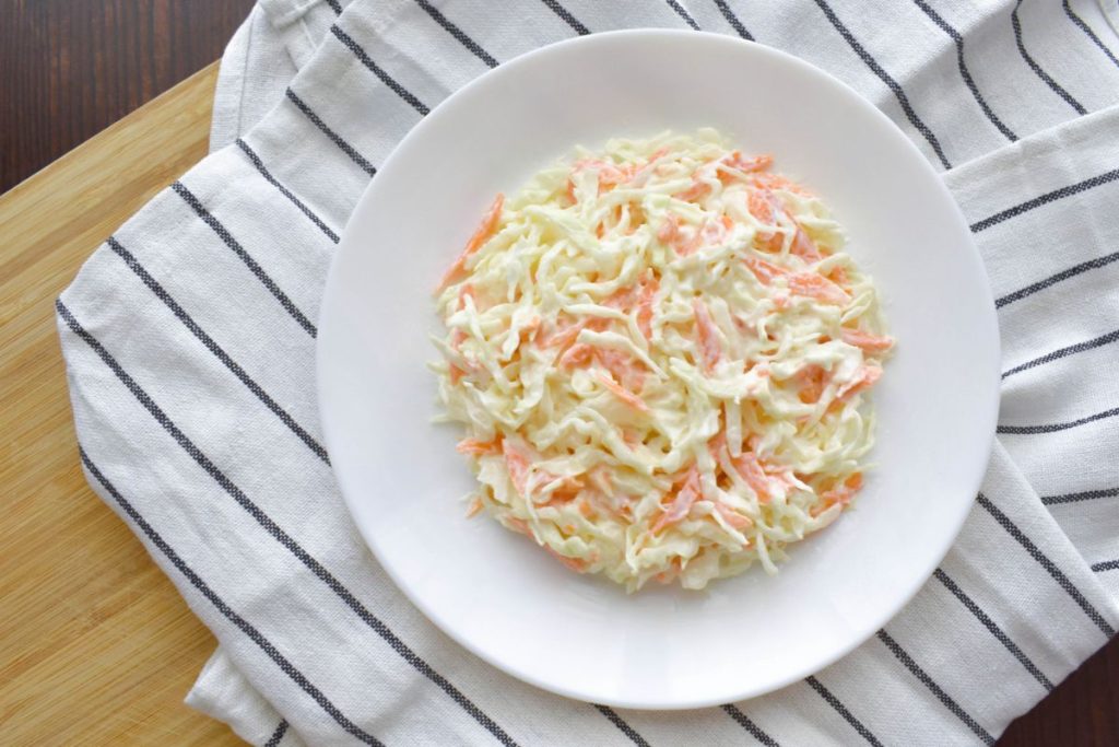 Creamy coleslaw on a plate