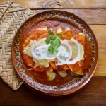 Red enchiladas on a plate