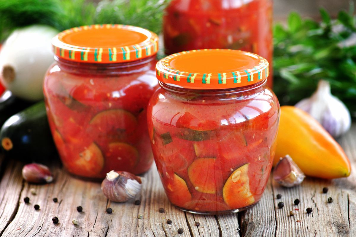 Home Canning Zucchini with Tomatoes and Zucchini Pickles
