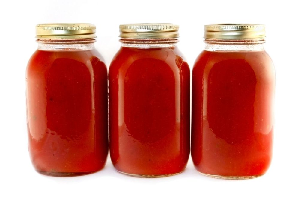 three jars of pressure canned bbq sauce