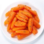 Honey glazed carrots on a plate