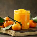 Jar of home canned mandarin oranges