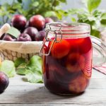 Jar of plum compote