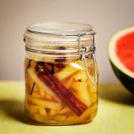 watermelon rind pickles in pint jar